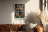 Paul Sinus Wandbild in 40x60cm Pharaoh of the Stars – Ägyptisches Herrscherprofil in Blau-Gold mit Hieroglyphen