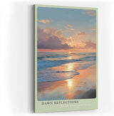 Paul Sinus Wandbild in 40x60cm Morgenstimmung am Meer mit sanften Wellen und goldenen Lichtreflexen im Wasser