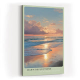 Paul Sinus Wandbild in 40x60cm Morgenstimmung am Meer mit sanften Wellen und goldenen Lichtreflexen im Wasser