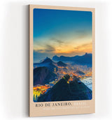 Paul Sinus Kunstdruck 40x60cm Rio de Janeiro mit Blick auf Stadt, Berge und Meer bei Sonnenuntergang