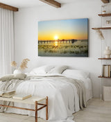 Paul Sinus Wandbild 120x80cm Urlaubsparadies Malediven Sonnenuntergang Meer Holzstege
