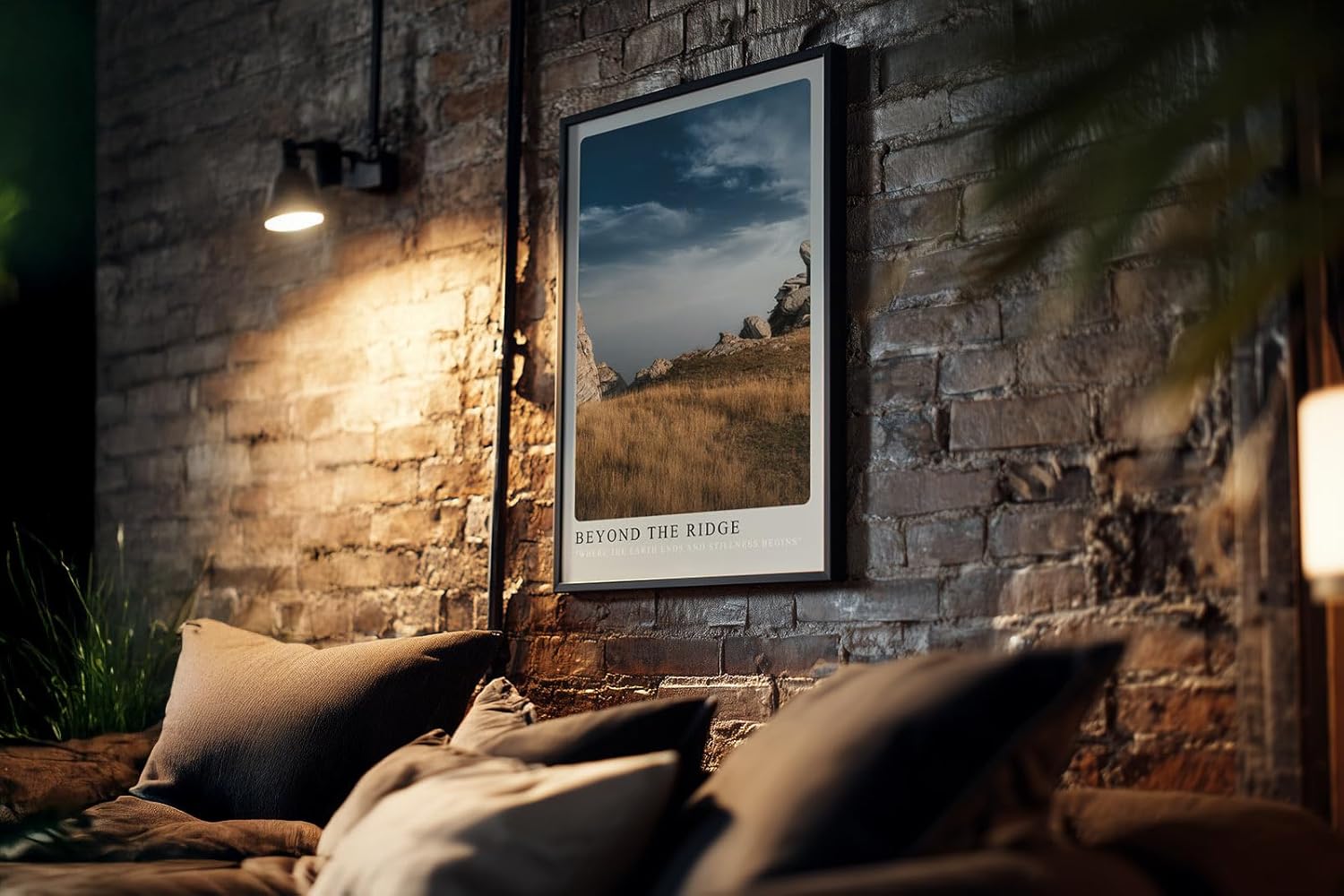Paul Sinus Kunstdruck 40x60cm Beyond the Ridge mit felsiger Hochebene und weitem Himmel