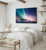 Paul Sinus Wandbild 120x80cm Norwegen Berge Polarlichter Sternenhimmel Nacht