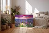 Sinus Art Wandbild 120x80cm Blühendes Lupinenmeer unter dramatisch gefärbtem Himmel – kraftvoll und inspirierend