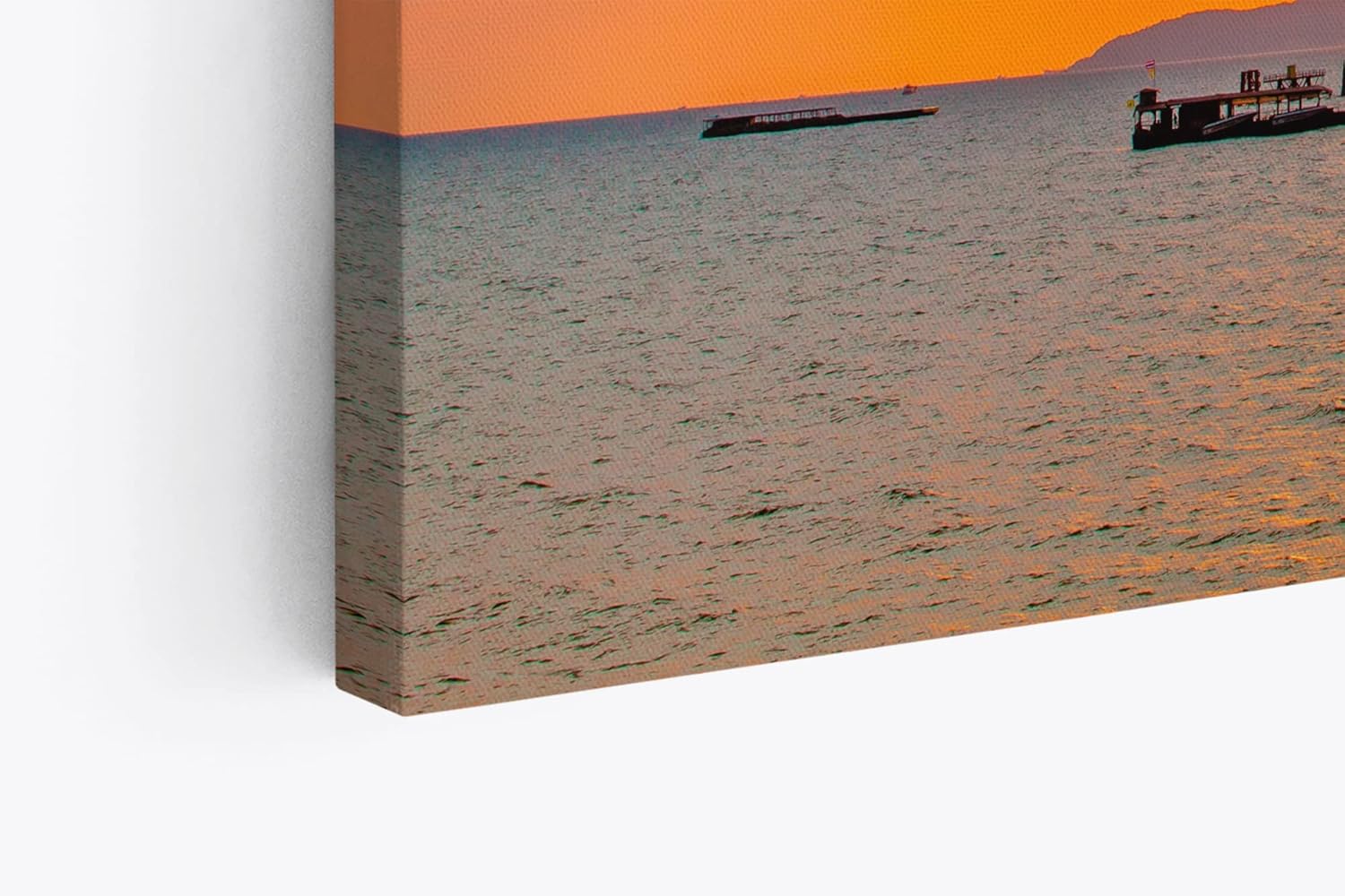 Paul Sinus Wandbild 120x80cm Thailand Meer roter Himmel Sonnenuntergang Schiffe