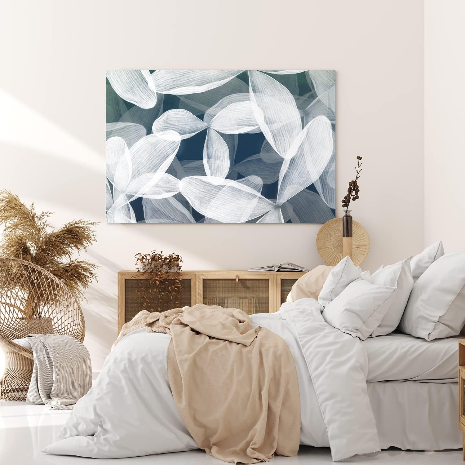 Paul Sinus Wandbild 120x80cm Blumen Blüten Grau Fotokunst Abstrakt Dekorativ