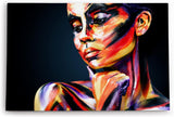 Wandbild 120x80cm Porträt einer jungen Frau Make Up Farbenfroh Kunstvoll