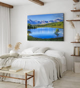Paul Sinus Wandbild 120x80cm Bergsee Berge See Blau Gebirge Natur Tannenwald