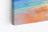 Paul Sinus Wandbild 120x80cm Abstrakt Strand Fischerboot Boot Farbenfroh Sonnenuntergang