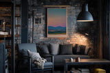 Paul Sinus Wandbild in 40x60cm The Color of Calm mit farbharmonischer Hügellandschaft im Abendlicht für entspannende Wandgestaltung