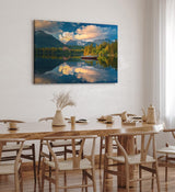 Paul Sinus Wandbild 120x80cm See Berge Bergsee Natur Boot Berglandschaft
