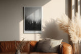 Paul Sinus Wandbild in 80x120cm The Falling Silence – Minimalistische Kunst mit vertikalen Farbverläufen in Schwarz und Grau