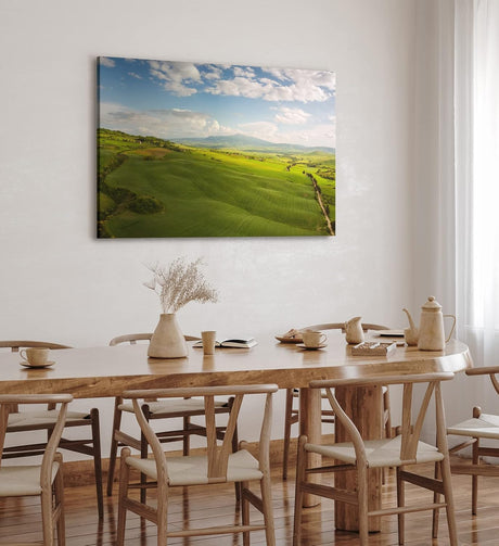 Paul Sinus Wandbild 120x80cm Grüne Wiese Landschaft Berge Natur Felder
