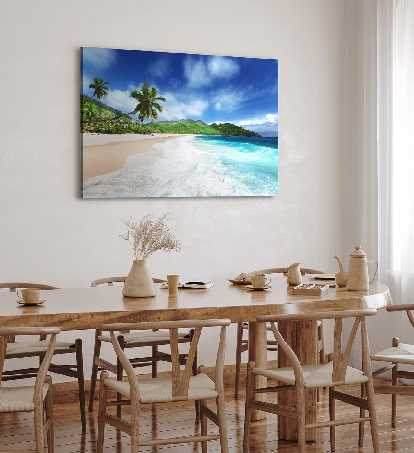Wandbild 120x80cm Südsee Palmen Meer Strand Sommer Sonnenschein