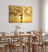 Paul Sinus Wandbild 120x80cm Buddha an Sonnenlicht Sonne Himmel Harmonie Buddhismus