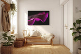 Sinus Art Wandbild 120x80cm Extreme Nahaufnahme eines Blütenblatts mit sattem Lila auf dunklem Grund