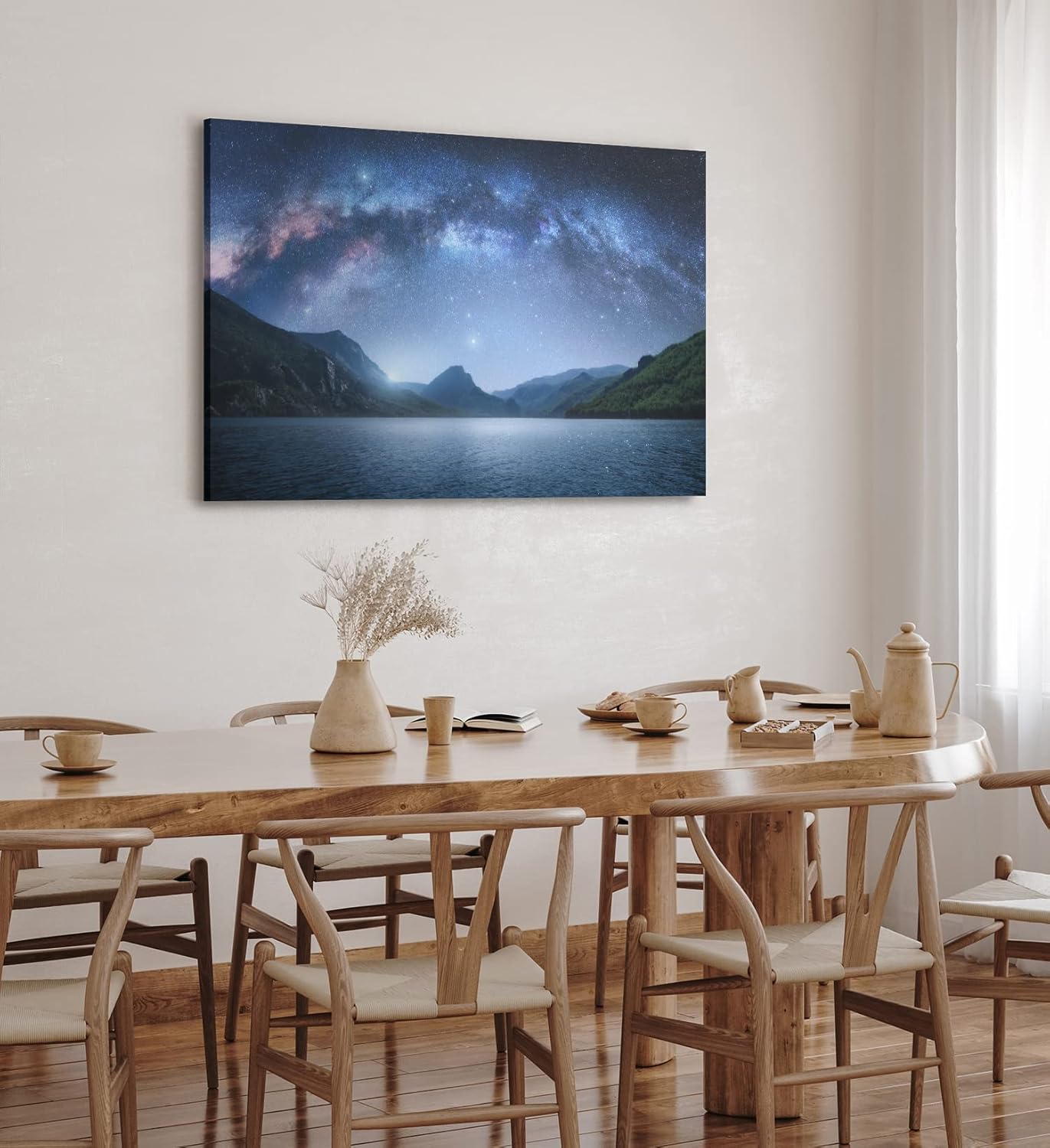 Paul Sinus Wandbild 120x80cm Milchstraße Astrofotografie See Berge Sternenhimmel