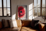 Paul Sinus Wandbild in 40x60cm Core Reaction Dynamische rote und weiße Strahlenstruktur