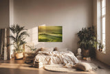 Sinus Art Wandbild 120x80cm Tief liegendes Licht über grünen Hügeln mit typischer Zypressenallee und Bauernhof
