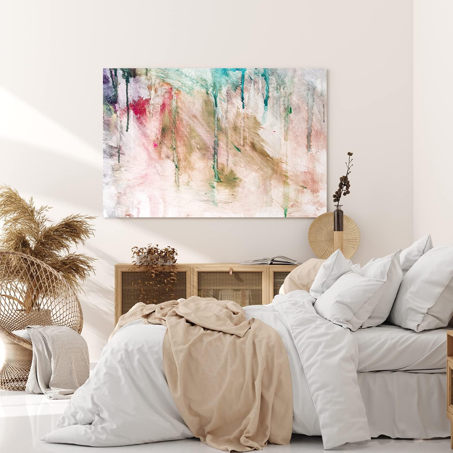 Paul Sinus Wandbild 120x80cm Abstrakte Struktur Kunstvoll Modern Farben Beige