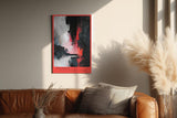Paul Sinus Wandbild in 40x60cm Red Ascent – Abstraktes Kunstwerk mit intensivem Rot zwischen Schwarz und Weiß