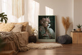 Paul Sinus Wandbild in 40x60cm Anmutige Frau mit Kranich und Blumenkrone in harmonischer Umarmung