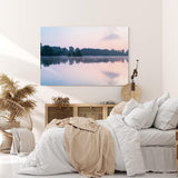 Paul Sinus Wandbild 120x80cm Sonnenuntergang See Bäume Landschaftsbild