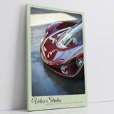 Paul Sinus Leinwandbild 40x60cm Velox Stratos Leinwandbild rotes Auto in glänzendem Finish futuristisches Design und aerodynamische Eleganz