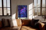 Paul Sinus Wandbild in 40x60cm The Twilight Leaves – Intensiv gefärbte Pflanzenblätter in Blauund Lilatönen, inspiriert vom Zauber der Dämmerung