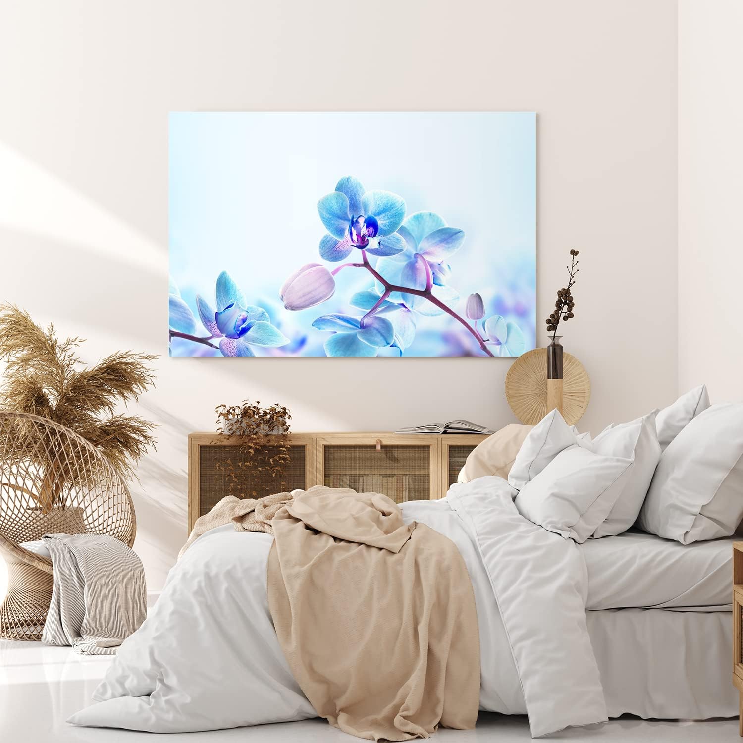 Paul Sinus Wandbild 120x80cm Blaue Orchidee Blüten Blume Kunstvoll Fotokunst