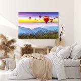 Paul Sinus Wandbild 120x80cm Heißluftballons über Berge Berglandschaft Himmel Sonnenuntergang