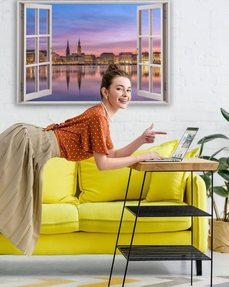 Paul Sinus Foto Fensterbild auf Leinwand viele Größen SOFORT ONLINE Upload eigenes Bild auf Canvas mit Holzrahmen - Wandbild mit Wunschmotiv - Persönliches Kunstdruck personalisiert