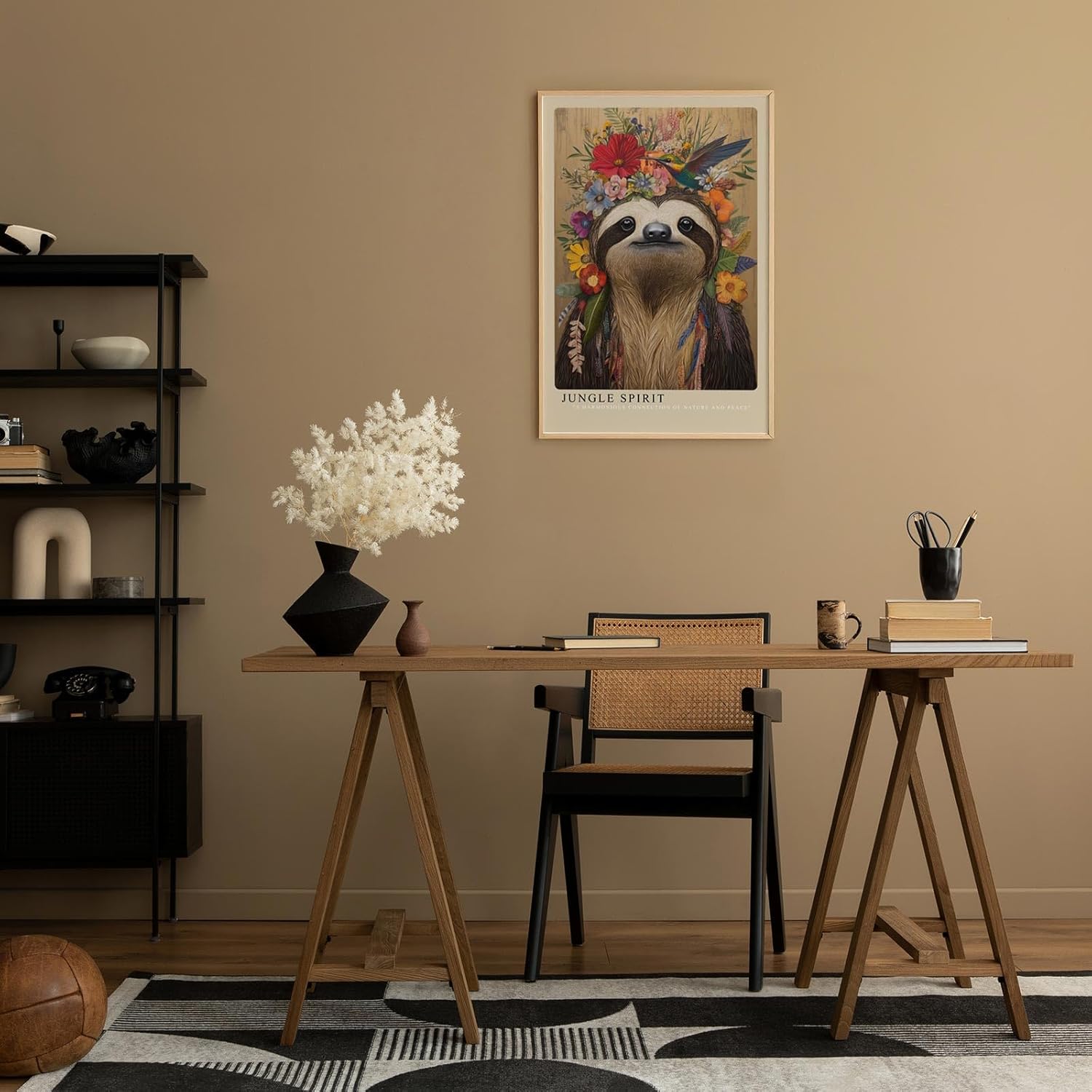 Paul Sinus Leinwandbild 80x120cm Dschungelgeist farbenfroh verspielt surreal kunstvolle Wandkunst harmonisch Naturverbundenheit faszinierend detailreich