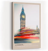 Paul Sinus Kunstdruck 40x60cm London England mit Big Ben und Lichtern moderner Fahrzeuge