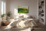 Sinus Art Wandbild 120x80cm Leuchtende Reisterrassen in der Morgensonne vor sanftem Bergpanorama