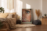 Paul Sinus Wandbild in 40x60cm Pure Beauty hyperrealistisches Porträt eines grünen Auges umgeben von Wasserperlen