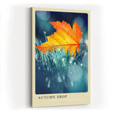Paul Sinus Kunstdruck 40x60cm Autumn Drop Ahornblatt Wassertropfen Bokeh Makro Kunst Natur