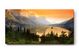 Sinus Art Wandbild 120x80cm Malerische Berglandschaft mit Sonnenuntergang und reflektierendem See