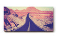Sinus Art Wandbild 120x80cm Dynamisches Wüstenmotiv mit geschwungener Straße und Weitblick bis zum Horizont