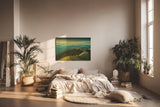Sinus Art Wandbild 120x80cm Hügeliges Landschaftsmotiv mit natürlicher Lichtstimmung für beruhigende Raumwirkung