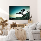 Paul Sinus Wandbild 120x80cm Sächsische Schweiz Baum Felsen Felsbaum Abend Fotokunst