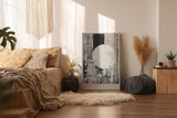 Paul Sinus Wandbild in 40x60cm Moon Void – Abstrakte Kunst mit hellem Vollmondmotiv und dynamischer Strukturkomposition