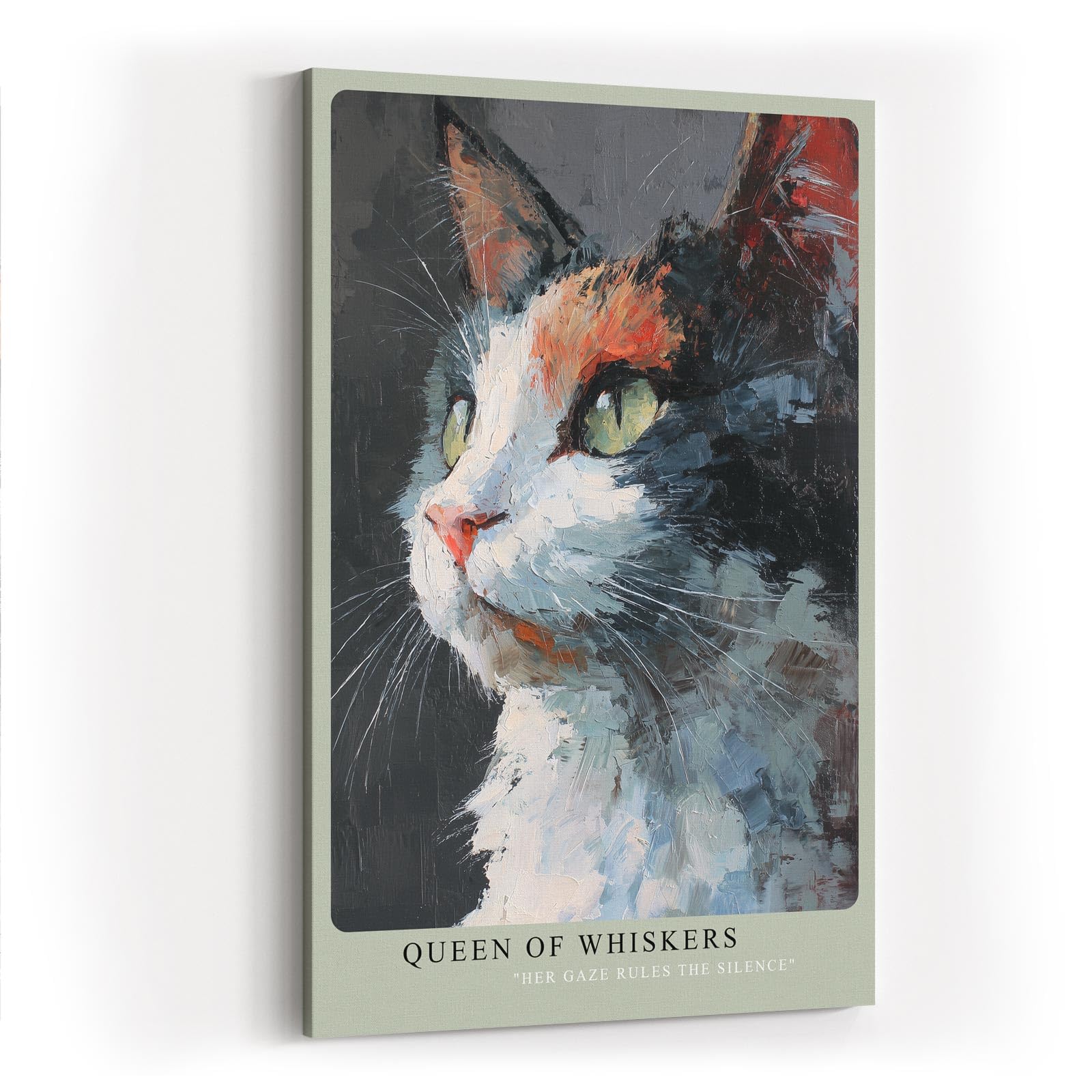 Paul Sinus Wandbild in 40x60cm Queen of Whiskers – ausdrucksstarkes Katzenportrait in moderner Bilder für elegante Raumgestaltung