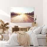 Paul Sinus Wandbild 120x80cm Straße Sonnenschein Berge Tannenbäume Natur Alaska
