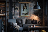 Paul Sinus Wandbild in 40x60cm Focused Mind – Ausdrucksstarkes Porträt einer jungen Frau mit Brille, vertieft ins Lesen, moderne Bilder in kühlen Farbtönen, konzentriert und stilvoll
