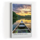 Paul Sinus Kunstdruck 40x60cm Appalachian Lake mit Sonnenuntergang – Naturidylle mit Kanu in ruhigem Wasser