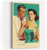 Paul Sinus Wandbild in 40x60cm Retro-Illustration eines Paares – stilvolles Vintage-Motiv in kräftigen Farben