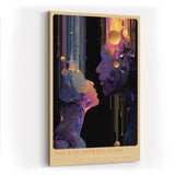 Paul Sinus Wandbild in 40x60cm The Kiss Between Stars – abstrakte Silhouetten im kosmischen Lichtspiel, kunstvolle Darstellung von Nähe und Universum
