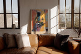 Paul Sinus Wandbild in 40x60cm The Yellow Facade – Mediterrane Balkonszene mit leuchtend gelber Fassade und verspielten Details in impressionistischem Stil