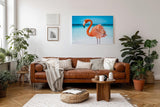 Sinus Art Wandbild 120x80cm Exotisches Flamingo-Motiv sorgt für tropisches Flair und Sommerstimmung im Raum